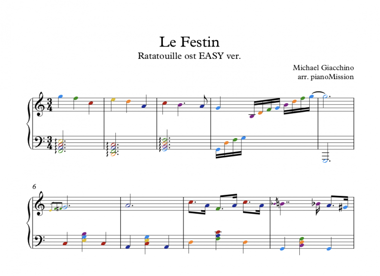 LE FESTIN_Ratatouille OST ( Easy Ver. & Advanced Ver. | PDF) – PianoMission